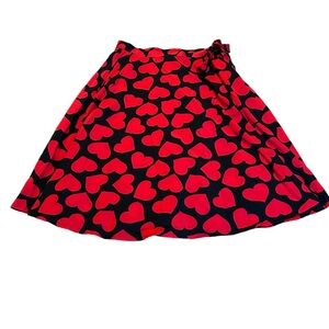 ROYAL MONK red and black heart wrap skirt